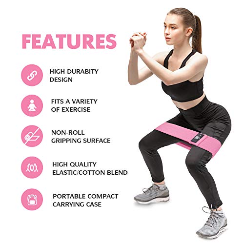 CFX Resistance Hip Bands, set of fitness bands and yoga strap in 3 levels of resistance. Use as resistance and support for leg workouts.