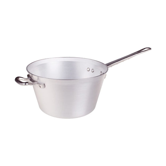Agnelli Pots Polenta pot, made of aluminum, with stainless steel handle and grip, Silver 24 cm Silver/black