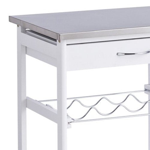 Zeller 13772 kitchen trolley with stainless steel top, white, approx. 47 x 37 x 82 cm