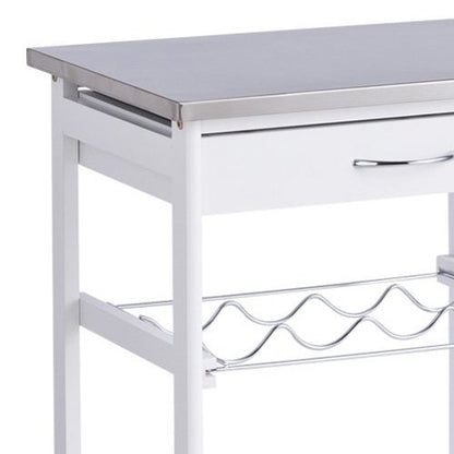 Zeller 13772 kitchen trolley with stainless steel top, white, approx. 47 x 37 x 82 cm