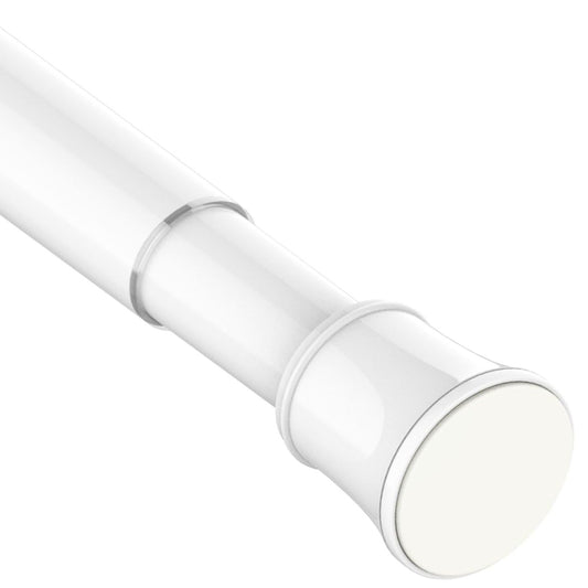 Curtain rod without drilling. Extendable telescopic rod for shower curtain, adjustable for cabinets, windows, wardrobe. 1 piece, white, 110-205 cm.