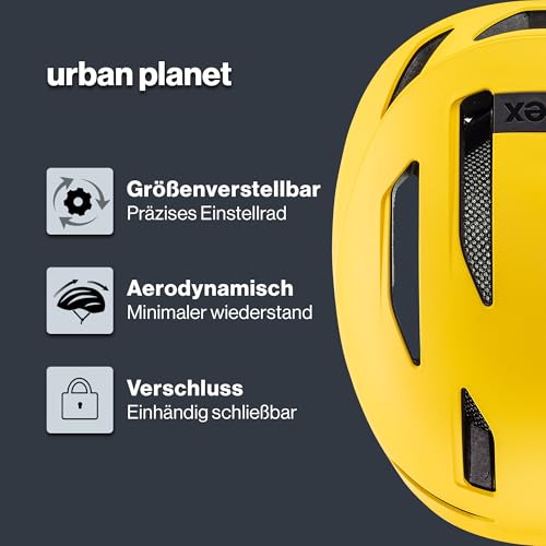 uvex urban planet - sustainable bike helmet for men and women - custom sizing - made from recycled materials - sunbee matte - 58-61 cm