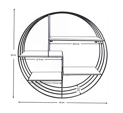 AC Design Furniture Nadine Round Metal Wall Shelf White with 4 Shelves, Small Wall Decor, White Floating Shelf, Hanging Shelf in Industrial Style, Ø: 10 x H: 45 cm, 72166