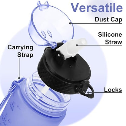 GOPPUS 500ml/17oz Kids Water Bottle Leakproof 0.5L, Sports Bottle for School, Hiking & Gym, 500ml with Straw, BPA-Free