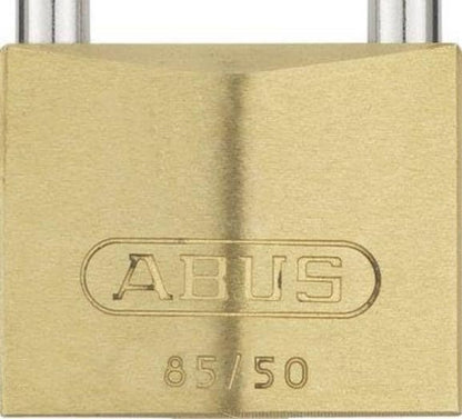 ABUS Brass Padlock 85/50HB127 gl.-2745 - Keyed Alike and with a high shackle - for cellar doors, sheds, and more - weatherproof - hardened steel shackle - ABUS security level 7