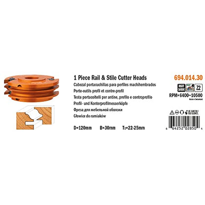 CMT ORANGE TOOLS 694.014.30 - HM PROFILE AND COUNTERPROFILE CUTTER HEAD D=120X40X30