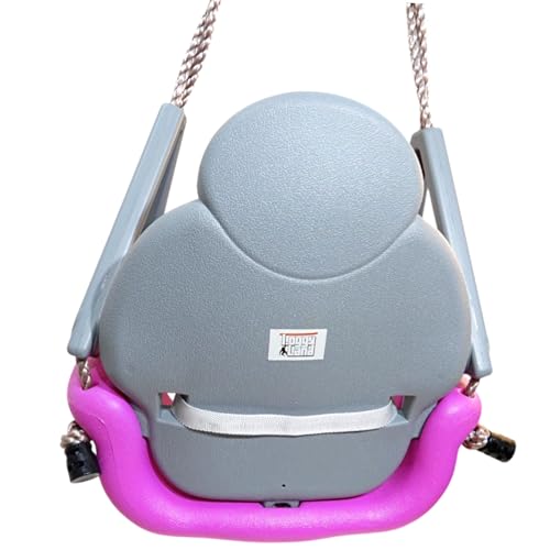 Convertible baby swing seat 3in1 for ages 3 to 12 I Toddler I adjustable I gray pink I Toddler swing seat
