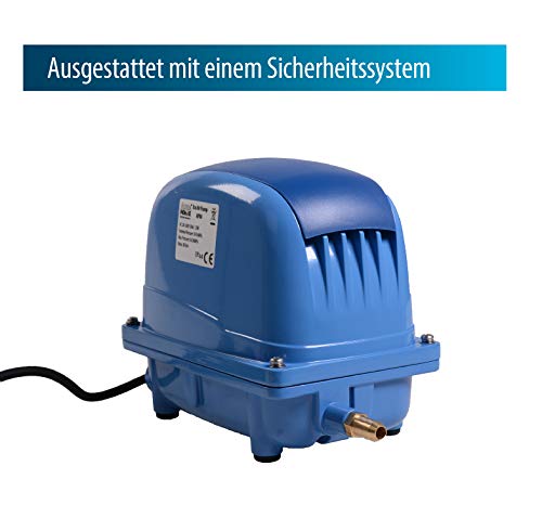 AquaForte AP-35 air pump, 20 watts, Max. pressure 2.8 m, Suitable for pools and ponds up to 18m3, Fish max. 15,000 liters, Koi max. 7,500 liters, 2.7 kg, Outlet 16.5 mm.