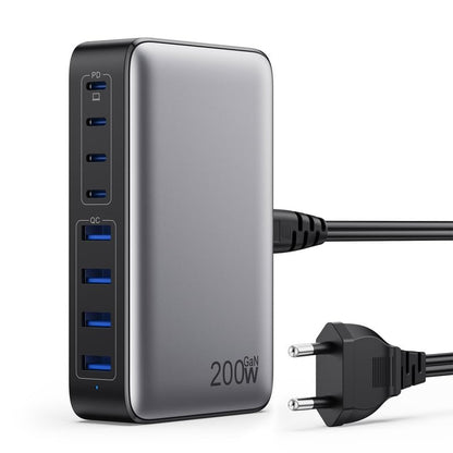 Feob 200W USB C Charger Multi, GaN III 8-Port Fast Charger PPS PD 65W Charger Adapter Fast Charging Station with USB-A power adapter for MacBook, iPhone, SteamDeck, Smartphones