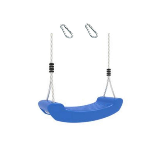 Plastic swing for kids and toddlers | Weatherproof swing seat for indoor & outdoor use | Adjustable ropes | Outdoor toy for boys & girls | blue