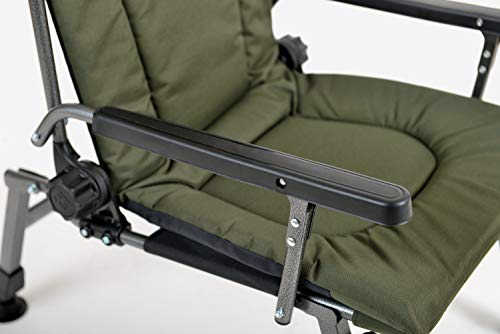 Carp fishing chair camping chair F5R ST/P Deluxe carp angler camping chair with extra height and table fishing rod holder, polyester