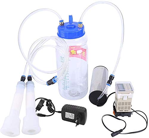 2L Milking Machine Electric Goat Milking Machine Strong Dual Motor Vacuum Pump Milking Machine with Cleaning Brush and Pulse Controller for Cow or Goat EU