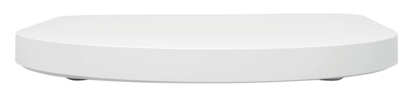 aquaSu® toilet seat with automatic closing mechanism Cubeno in D-shape, white, antibacterial Duroplast toilet seat removable, toilet seat with stainless steel hinges, toilet lid sandwich shape overlapping, 40330 6