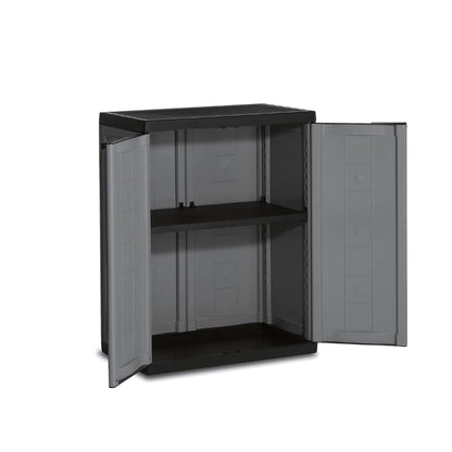Kis plastic cabinet "Jolly" low, 1 piece, dark gray/black, 9733000 0444 01