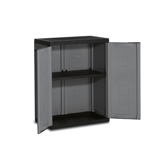 Kis plastic cabinet "Jolly" low, 1 piece, dark gray/black, 9733000 0444 01