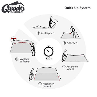 qeedo Quick Villa L, family tent for 5 persons, instant tent with standing height - grey