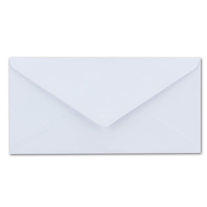 25 envelopes size DIN Long - White with gold metallic inner lining - 110 x 220 mm - wet adhesive - festive envelopes for Christmas