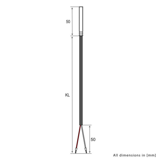 iOVEO 035HP02207 - PT1000 temperature sensor with PVC cable up to 105°C, sensor, memory sensor, heating, 7 meters (Pack of 2)