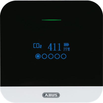 ABUS CO2 Alarm - CO2WM110 AirSecure - Monitor for air quality, humidity, and temperature in the room - with alarm and CO2 indicator - 10-year sensor.