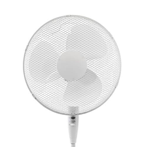ito electronics ito Pedestal Fan 40 cm diameter white - oscillating + 3 adjustable speeds adjustable height / adjustable tilt angle, 40 x 14 x 125 cm