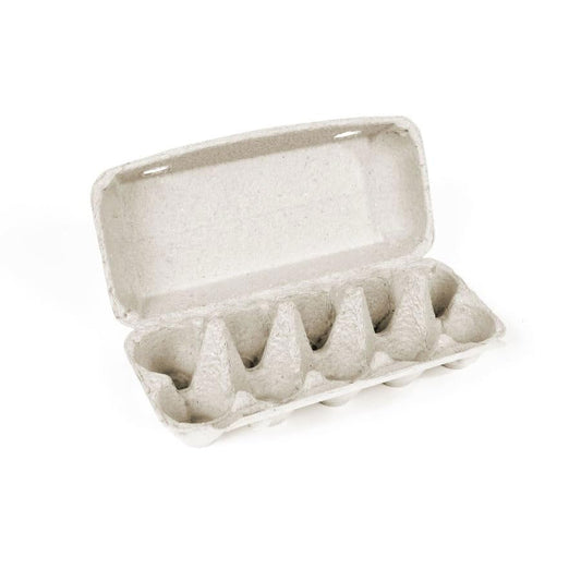 10-pack egg cartons, egg trays, egg paper, unprinted grey egg packaging - quantity selectable (25)