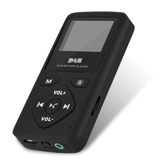 Richer-R DAB Pocket Digital Radio, Portable 1.8-inch LCD DAB/DAB+ Pocket Digital Radio Bluetooth MP3 Player, Digital Radio Player with Headphones FM Transmitter Function Black