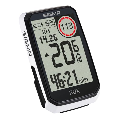 SIGMA ROX 4.0 Endurance White Sensor Set | Wireless GPS bike computer with speed, heart rate, and cadence sensors & OVERCLAMP Butler | 41h battery life | E-bike compatible