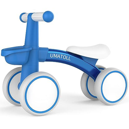 Umatoll Kids Balance Bike from 1 year, Toy for 12-24 months, Baby walking bike with basket for boys girls, Gifts for 1 year old birthday (Blue)