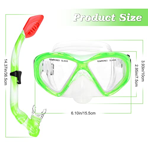 WOVOKA Kids Diving Goggles, Swimming Goggles for 4-12 Years, Diving Mask Snorkel Mask with Nose Cover 180° Panorama HD Anti-Fog Anti-Leak for Boys Girls Teenagers