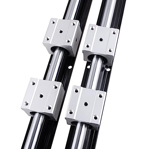 CNCMAN SBR16 Linear Guide 1000mm 2 Pieces SBR16-1000mm Linear Rail with SBR16UU Slide Block, M5*20 Screws, Locking Handle, Allen Key, linear rails linear guides for CNC machines.