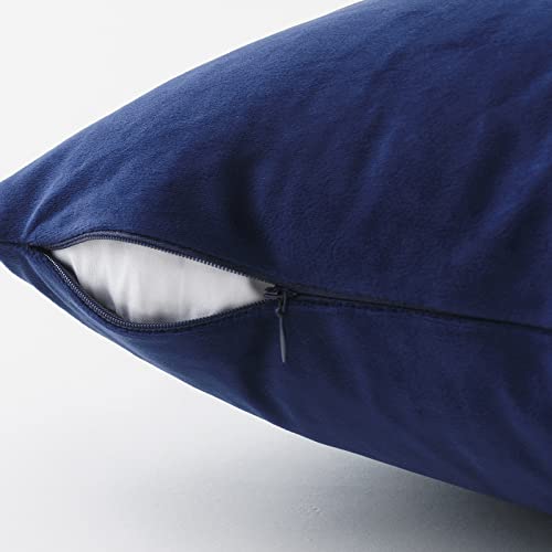 MIULEE Velvet Cushion Cover 50x50 cm Dark Blue 4 Pack Sofa Pillow Velvet Decorative Throw Pillow Couch Cushion Decorative Pillow Case Sofa Cover for Living Room Bedroom Office