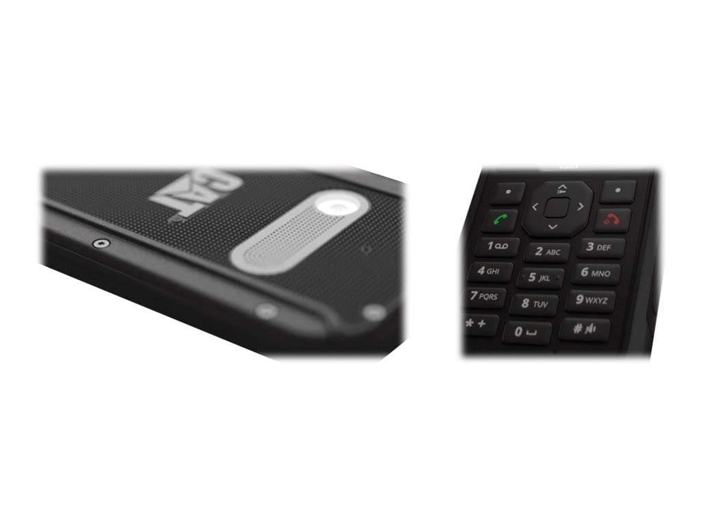 CAT B40 - Robust outdoor phone with 4G LTE (drop-proof, water & dustproof to IP69 and MIL SPEC 810H, antimicrobial, 100-lumen flashlight, 2MP camera, 2.4" display, 30-day battery) in black.