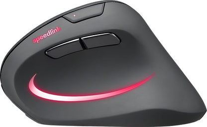 Speedlink PIAVO PRO RGB Vertical Mouse rechargeable - wireless quiet mouse ergonomic for right-handers, integrated battery, LED RGB lighting, adjustable up to 3200 dpi, black