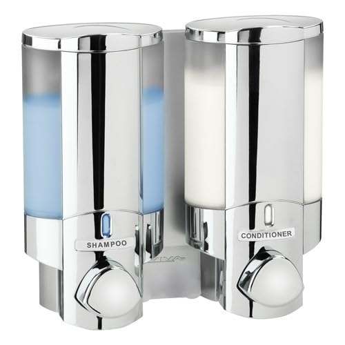 Soap dispenser - Hygiene dispenser Aviva II chrome with 2 compartments wall mountable lockable