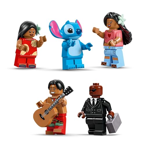 LEGO ǀ Disney The beach house from "Lilo and Stitch" - building toy with 6 rooms, observatory, spaceship, and 5 minifigures - birthday gift for girls & boys aged 9 and up and fans 43268