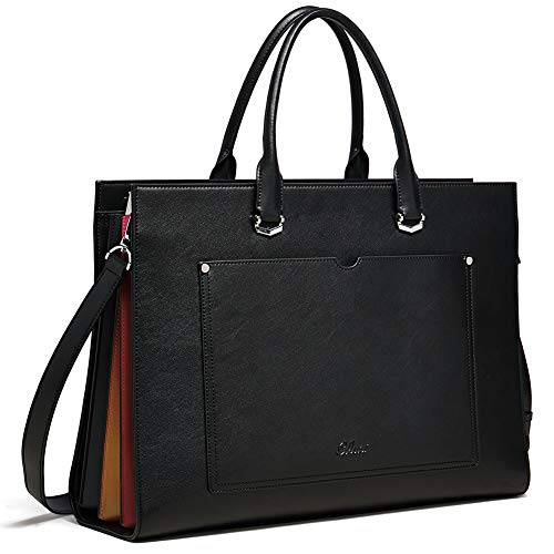 CLUCI briefcase for women men, real leather laptop for 15.6 inch briefcase laptop bag business bag elegant briefcase shoulder bag vintage