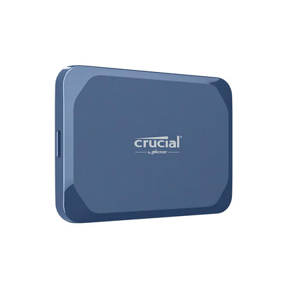 Crucial X10 2TB External SSD, up to 2,100MB/s, USB-C 3.2 Gen2, IP65 water and dust resistant, portable SSD for Mac, PC, smartphone, and gaming console, matte blue - CT2000X10SSD9-02