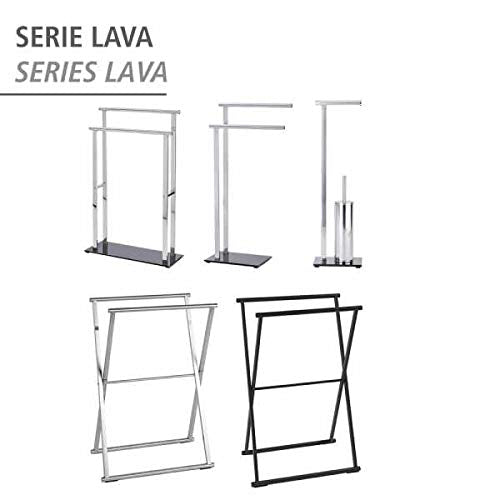 WENKO towel stand Lava stainless steel - clothes rack, foldable, stainless steel rustproof, 53.5 x 80.5 x 35 cm, shiny, 80.5 x 35 x 53.5 cm.