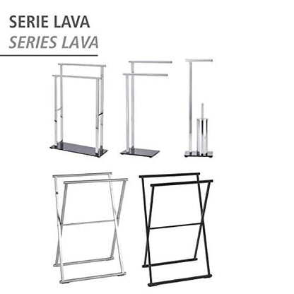 WENKO towel stand Lava stainless steel - clothes rack, foldable, stainless steel rustproof, 53.5 x 80.5 x 35 cm, shiny, 80.5 x 35 x 53.5 cm.