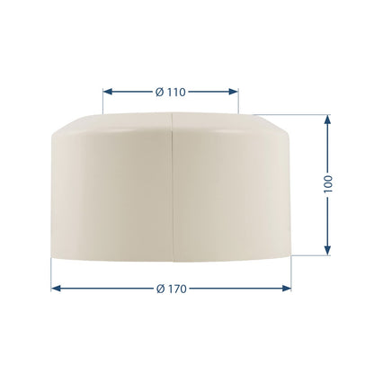 Sanitop-Wingenroth clamping rosette for connection bend or pipe | Ø 110 mm | Height 100 mm | Wall rosette for toilet | Covering up unsightly areas | Cover rosette for toilet | Plastic | Pergamon | 21788 0