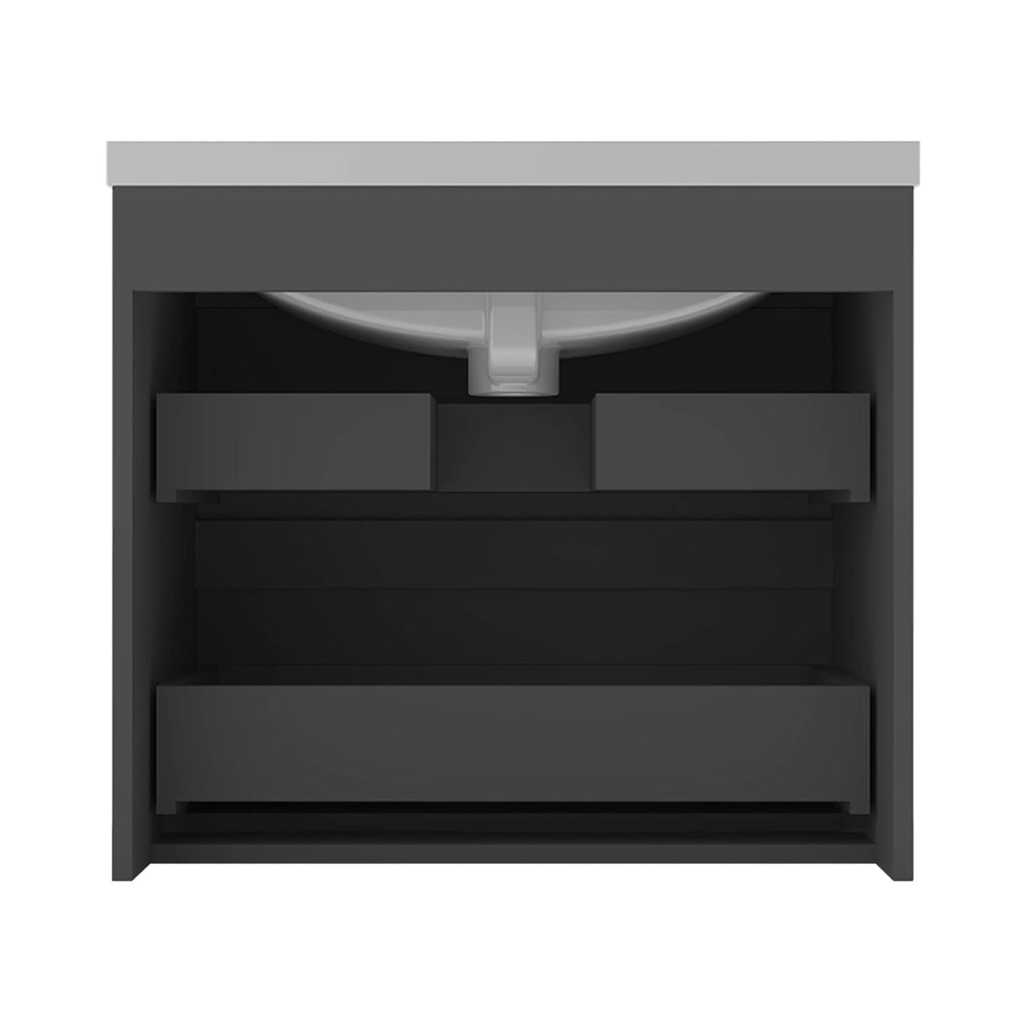 Vanity unit with cabinet 60 cm bathroom furniture set with washbasin mineral cast guest WC anthracite matt