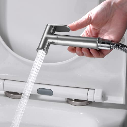 Ibergrif M22010 - Concealed WC-Bidet Hand Shower Set with shower and holder, hose, hot and cold water, chrome, silver
