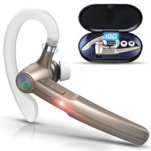 Ceppekyy Bluetooth headset phone with microphone, wireless in-ear headphones, 48hrs talk time, Bluetooth hands-free, new gold for iPhone Samsung Android.