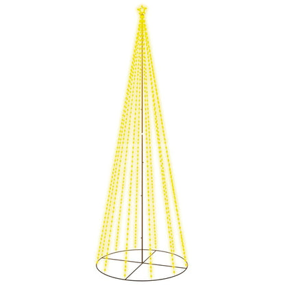 vidaXL LED Christmas Tree Cone Shape Pine Tree Light Tree Christmas Decoration Star Lighting Outdoor Illuminated Light Chain Warm White 732 LEDs 160x500cm