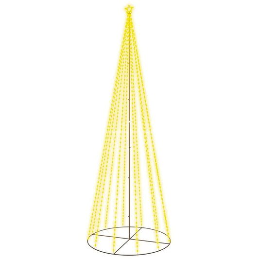 vidaXL LED Christmas Tree Cone Shape Pine Tree Light Tree Christmas Decoration Star Lighting Outdoor Illuminated Light Chain Warm White 732 LEDs 160x500cm