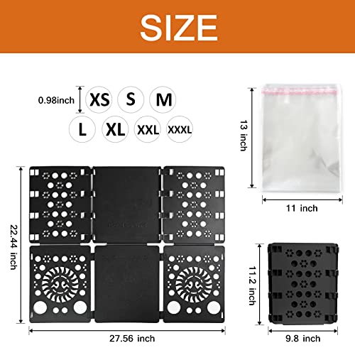 BoxLegend Folding Board for Clothes, T-Shirt Folding Board with Shirt Pocket 100 PCS 25x33CM, 3500 PCS Clothing Size Labels 7 Sizes Clothing Storage and Organization Clothes Bag Folding board Shirt