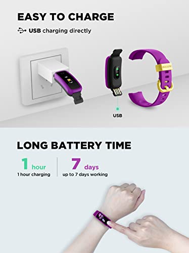 BIGGERFIVE Vigor fitness wristband watch for kids girls boys aged 5-15 years, fitness tracker smartwatch with step counter heart rate monitor calorie tracker and sleep monitor, IP68 waterproof activity tracker.