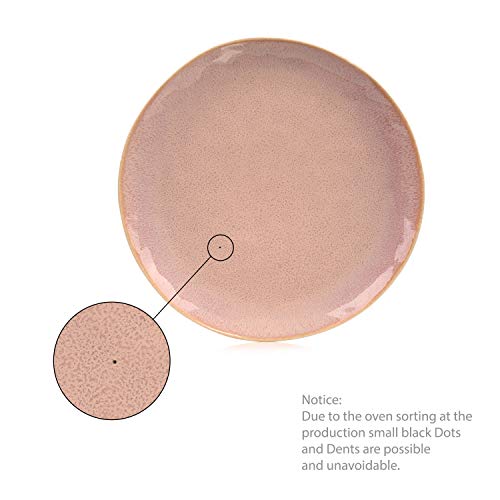 SINGER | Tableware Nice made of earthenware, 12-piece dinner set for 4 people, Pink with gold rim, Modern design
