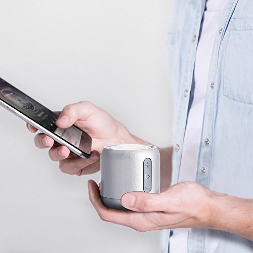 Anchor Soundcore Mini Bluetooth speaker with 15 hours of playtime, fantastic sound, 20-meter Bluetooth range, FM radio, and intense bass.