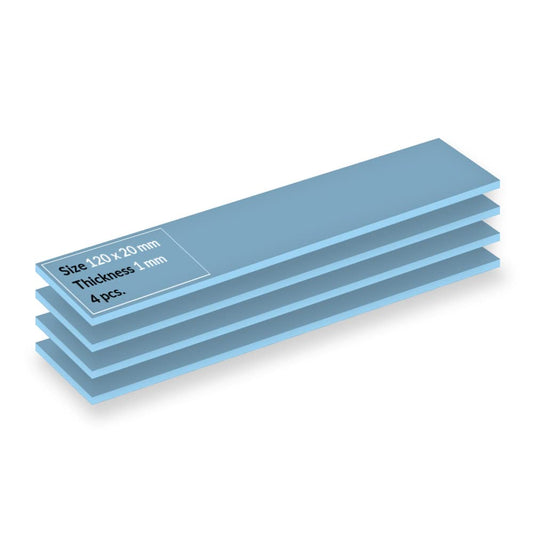 ARCTIC TP-3 Thermal Pad: Premium Performance, 120x20x1.0mm (stackable up to 2.0mm without loss of performance), 4 pieces - high performance, very soft, gap filler, bridging uneven surfaces